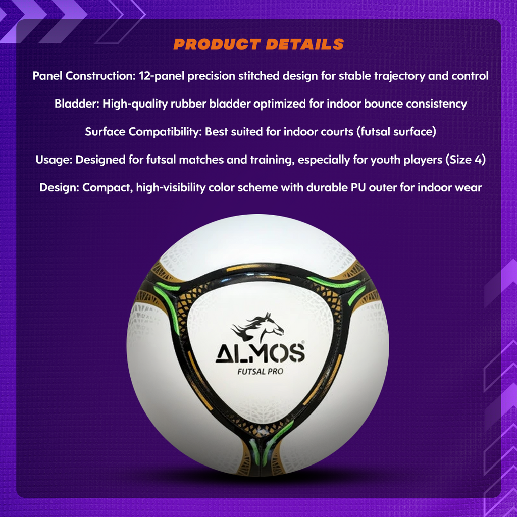 Futsal Pro Soccer Ball – Size 4 | Precision Control, Soft Touch & Ultimate Durability 