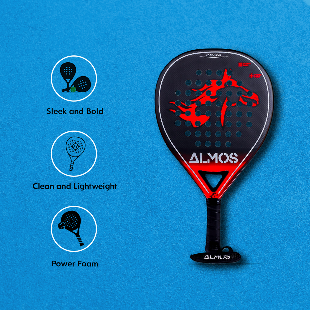 Almos SHAH X 3k Carbon Fibre Padel Racket 